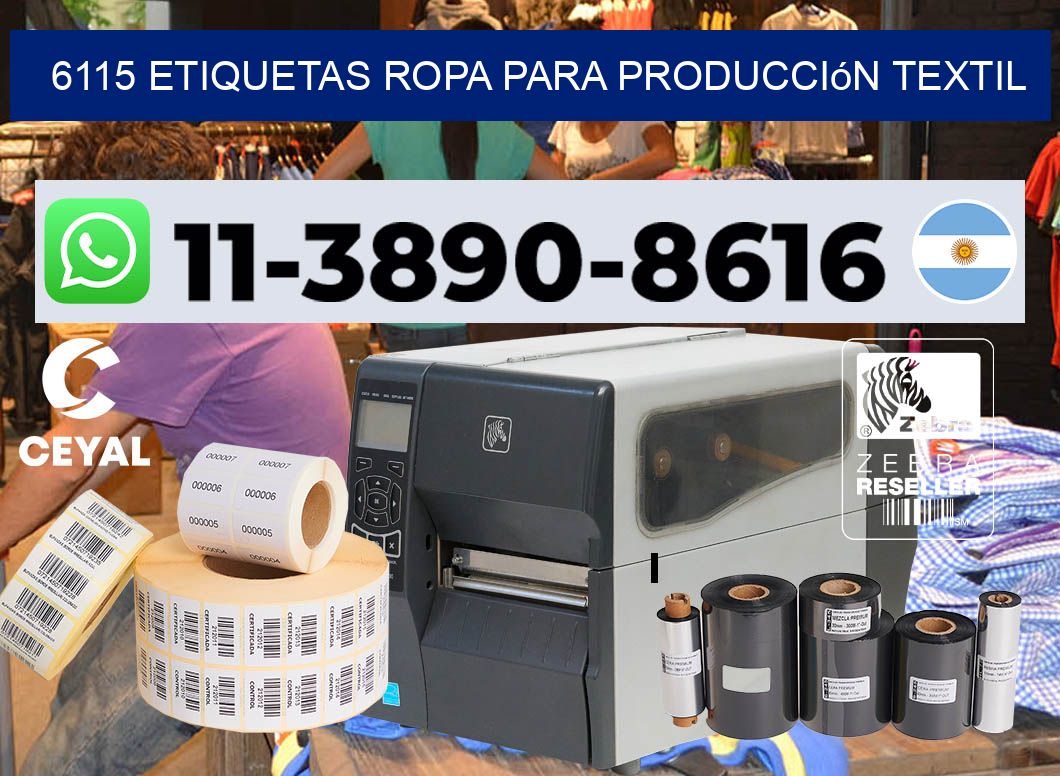 6115 Etiquetas ropa para producción textil