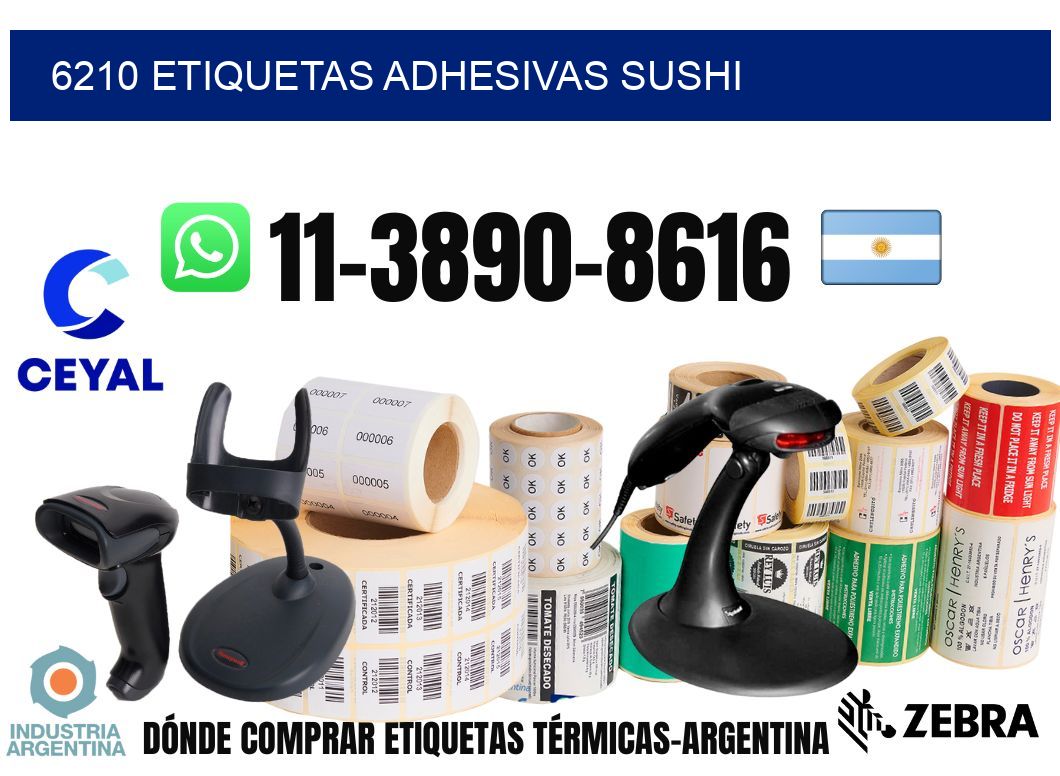 6210 etiquetas adhesivas sushi