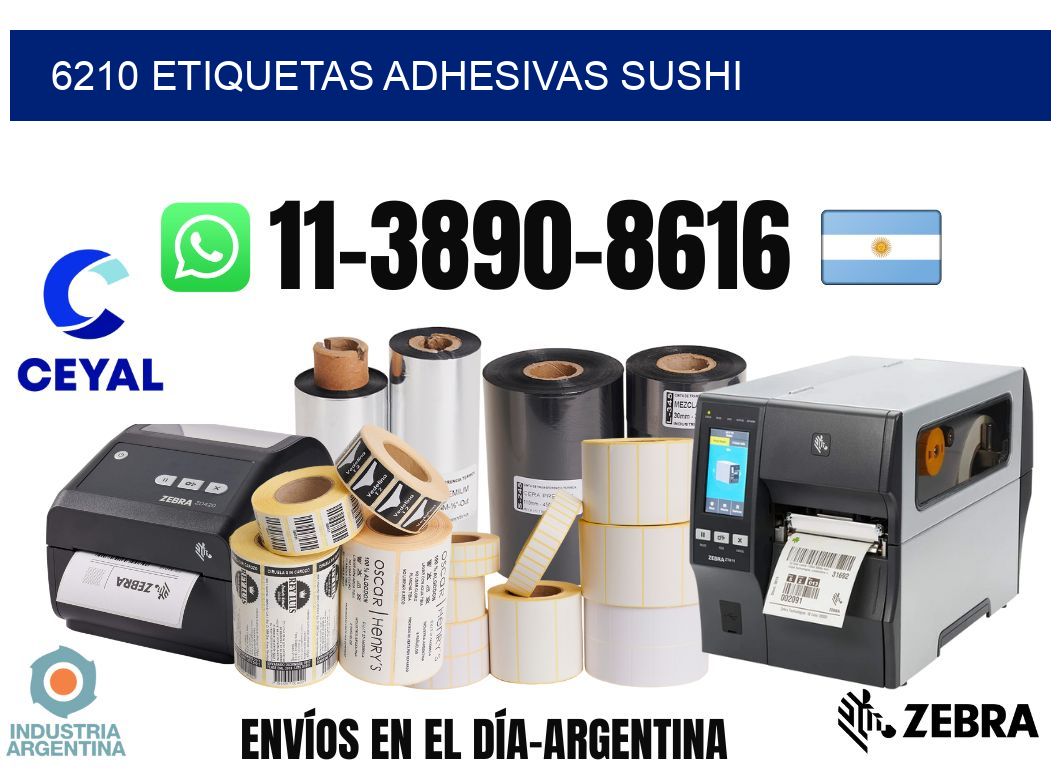 6210 etiquetas adhesivas sushi