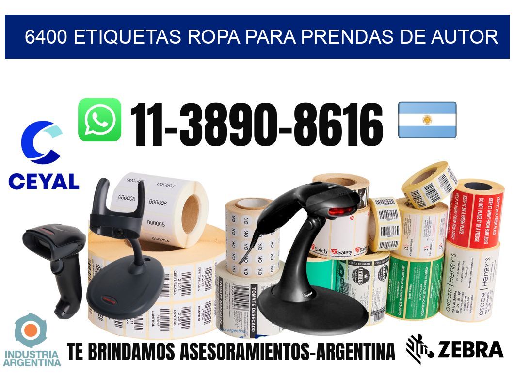 6400 Etiquetas ropa para prendas de autor