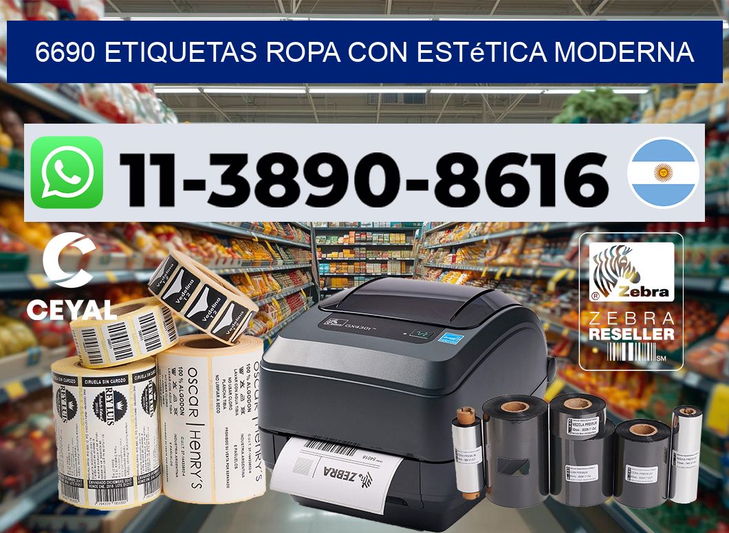 6690 Etiquetas ropa con estética moderna