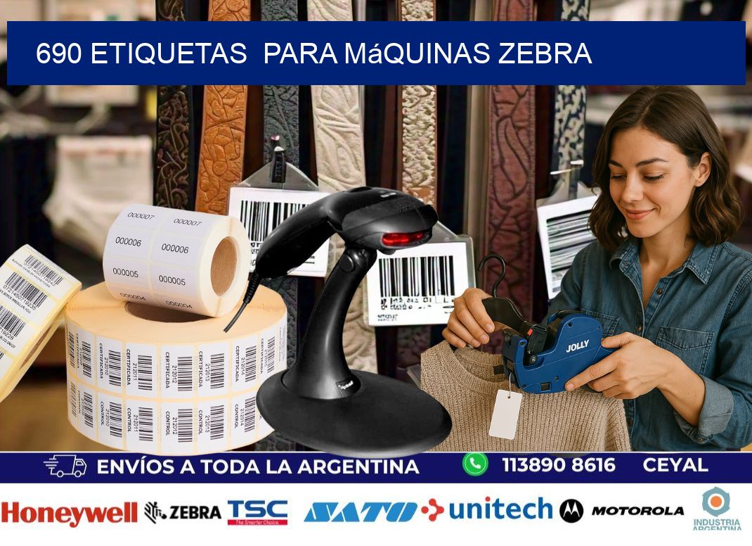 690 etiquetas para máquinas Zebra
