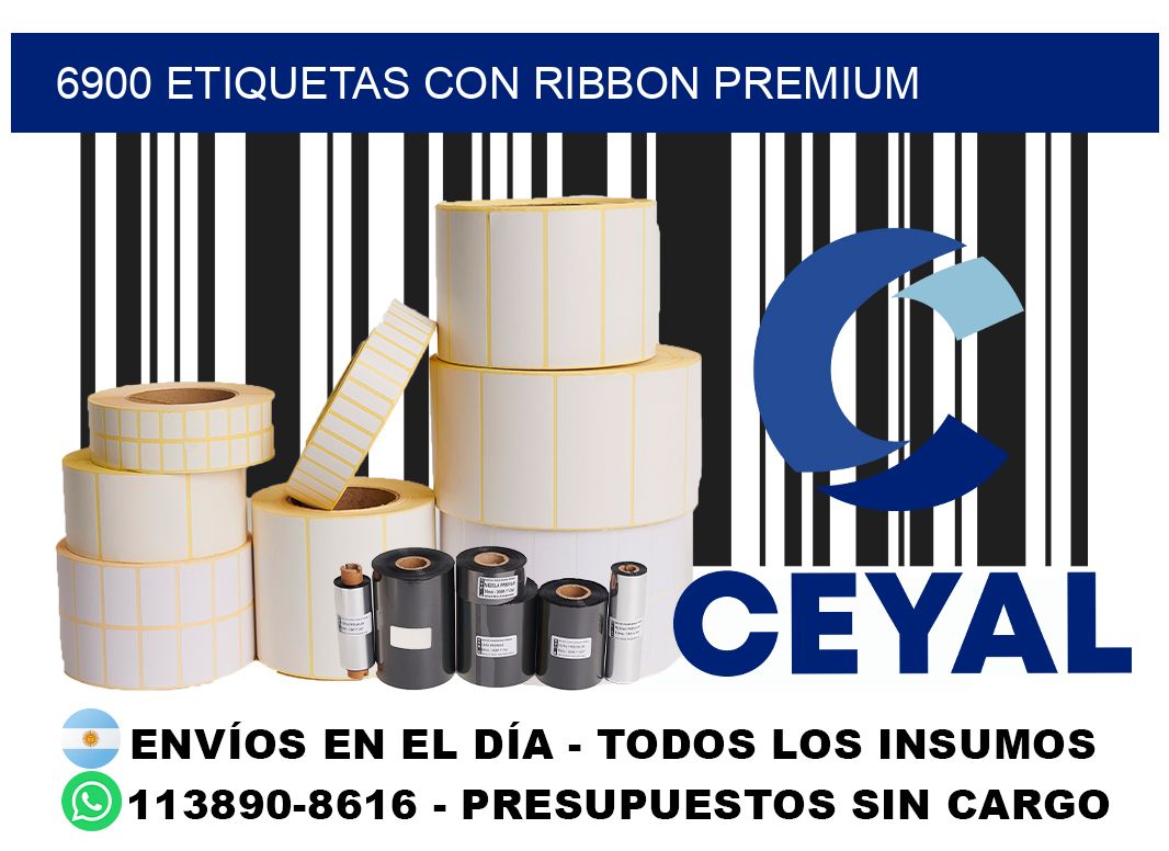 6900 etiquetas con ribbon premium