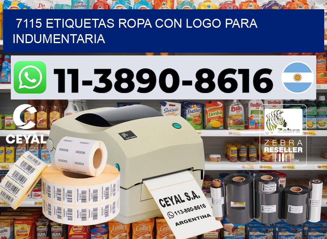 7115 Etiquetas ropa con logo para indumentaria