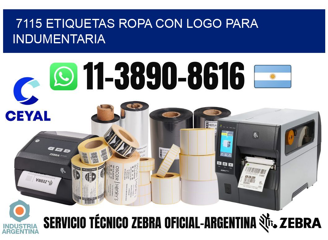 7115 Etiquetas ropa con logo para indumentaria