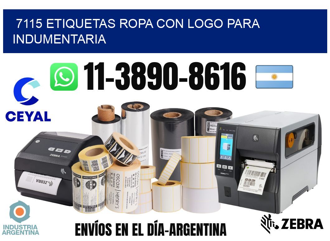7115 Etiquetas ropa con logo para indumentaria