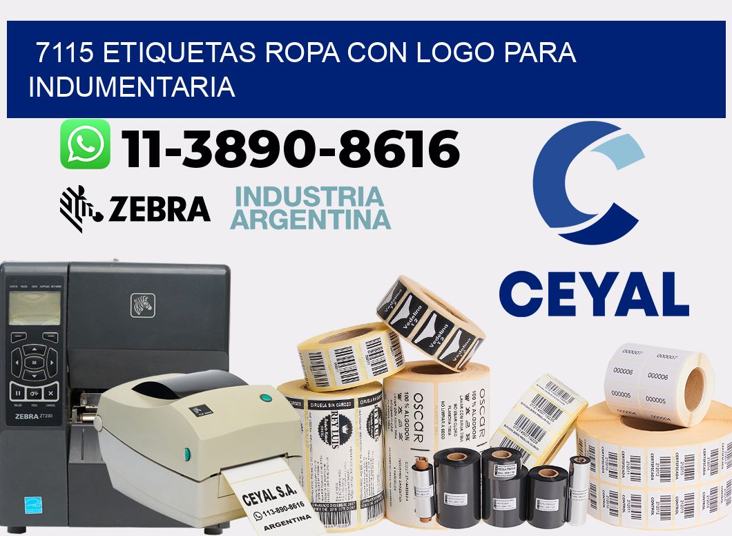 7115 Etiquetas ropa con logo para indumentaria