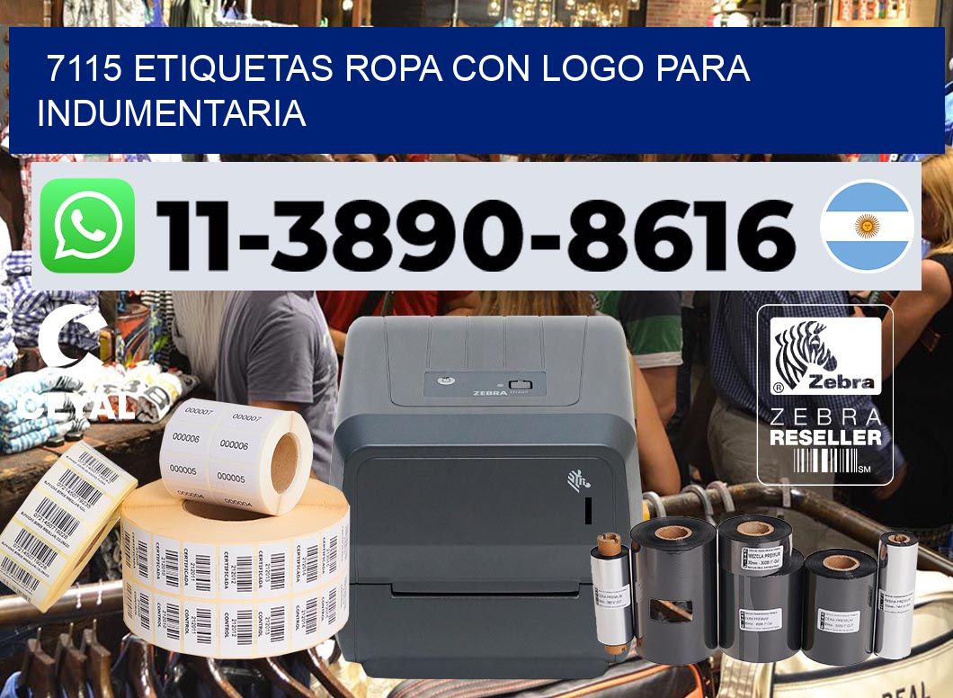 7115 Etiquetas ropa con logo para indumentaria