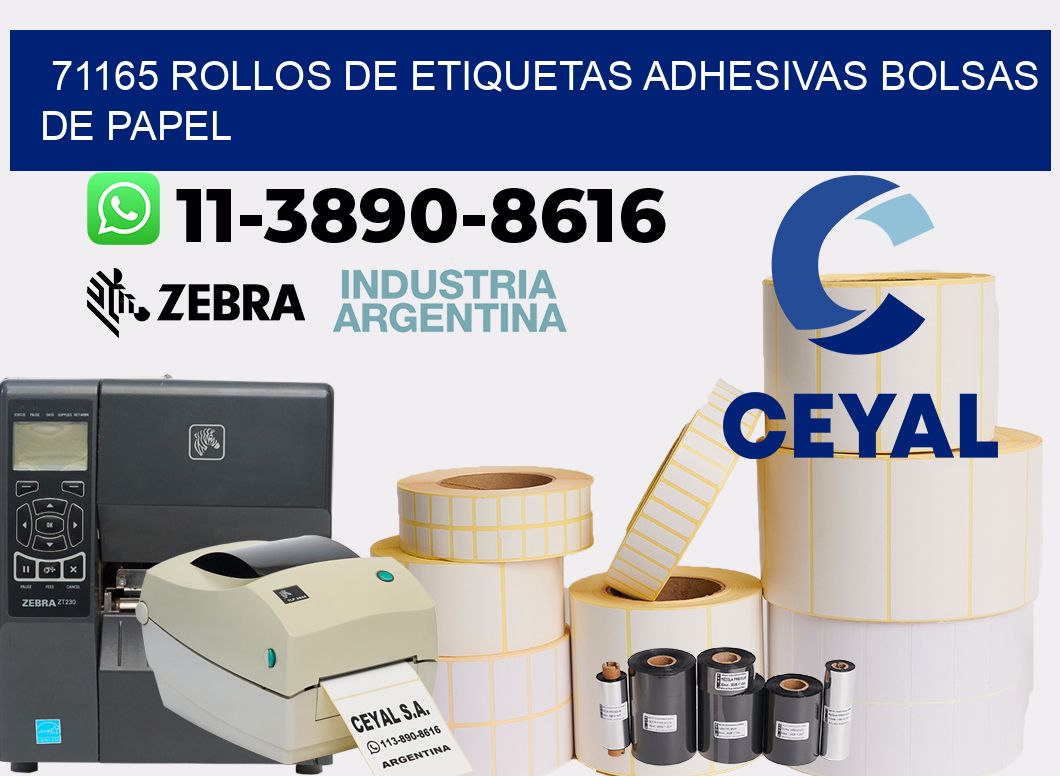 71165 rollos de etiquetas adhesivas bolsas de papel