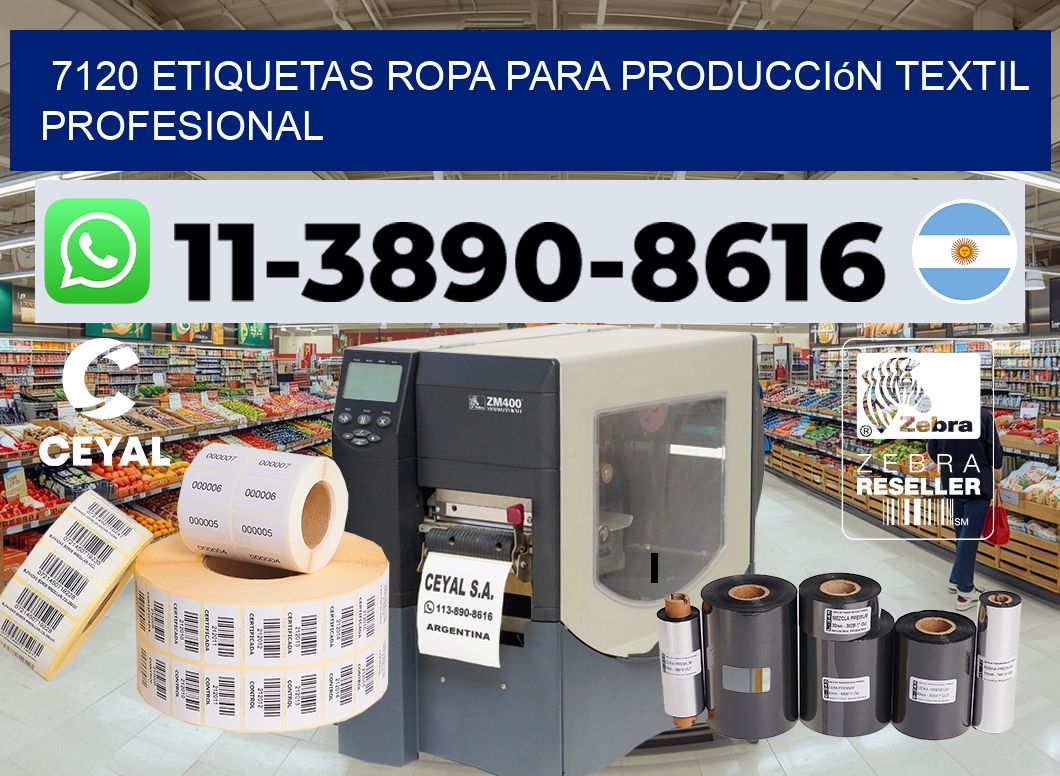 7120 Etiquetas ropa para producción textil profesional