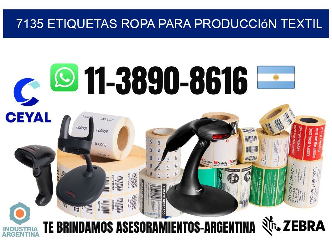 7135 Etiquetas ropa para producción textil