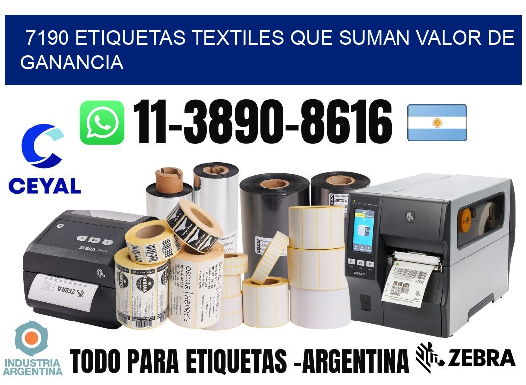 7190 Etiquetas textiles que suman valor de ganancia