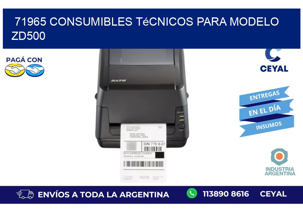71965 consumibles técnicos para modelo zd500