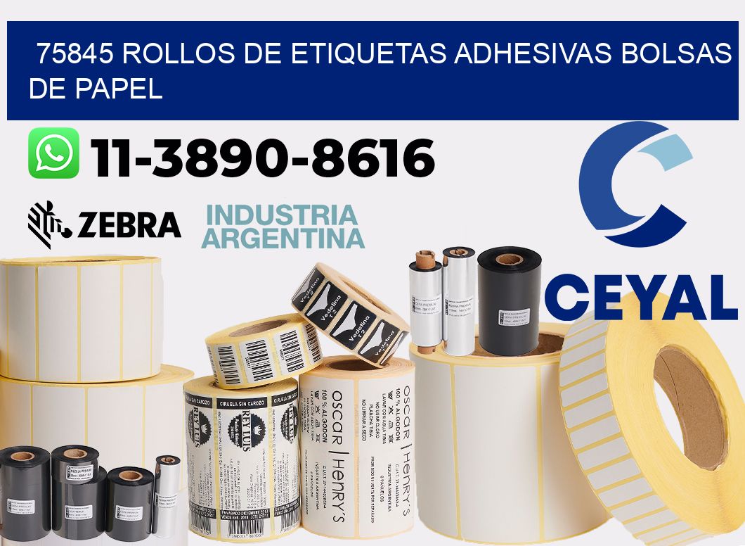 75845 rollos de etiquetas adhesivas bolsas de papel