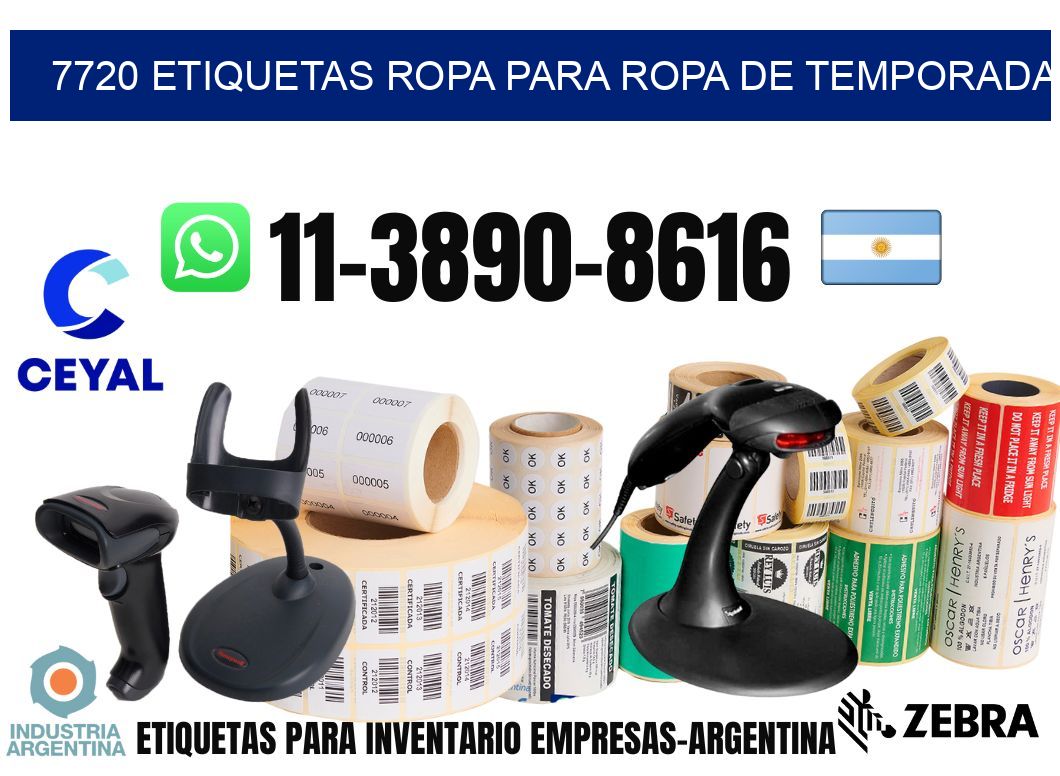 7720 Etiquetas ropa para ropa de temporada