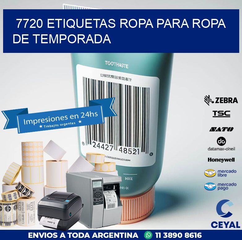 7720 Etiquetas ropa para ropa de temporada