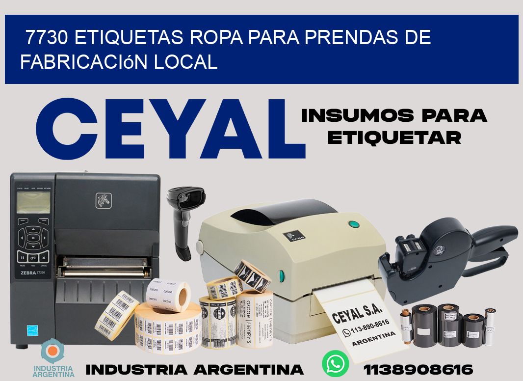 7730 Etiquetas ropa para prendas de fabricación local