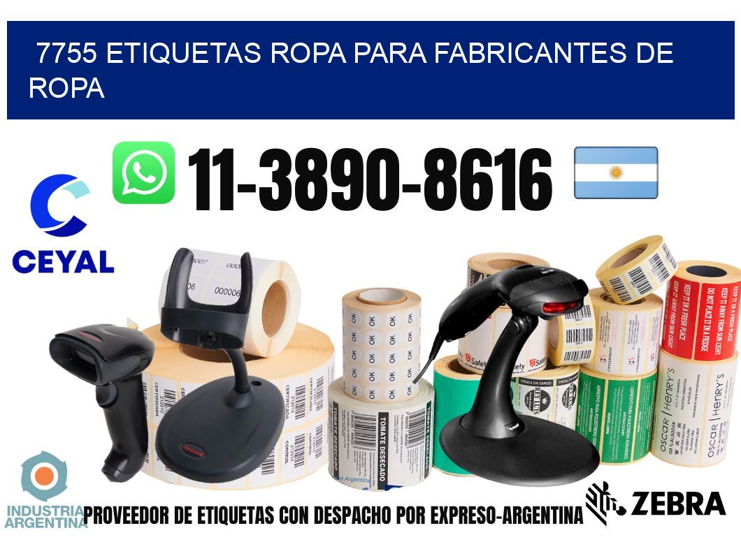 7755 Etiquetas ropa para fabricantes de ropa
