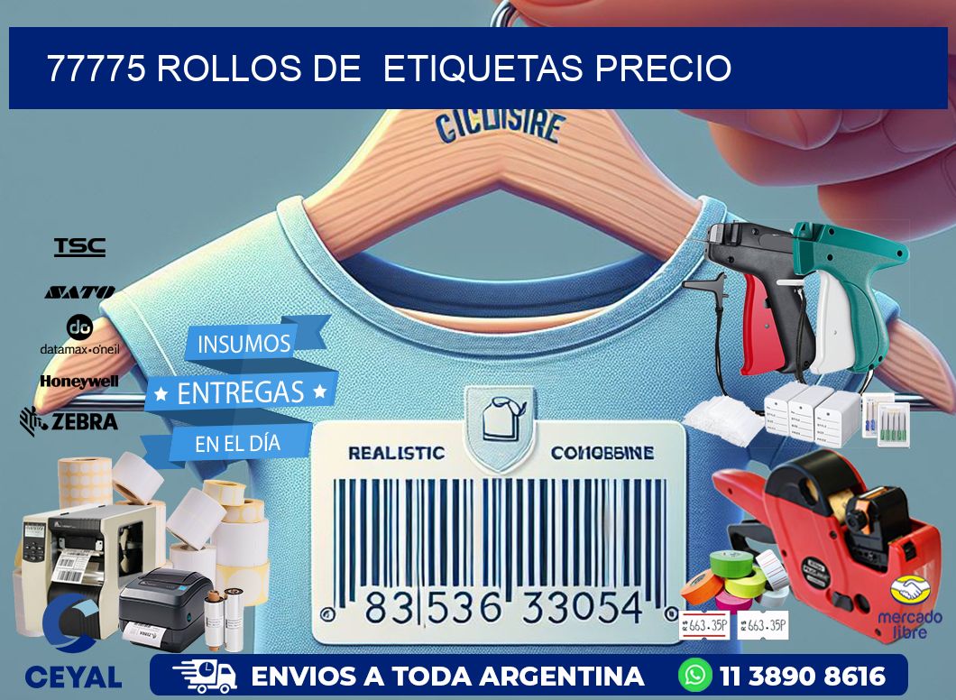 77775 rollos de  etiquetas precio