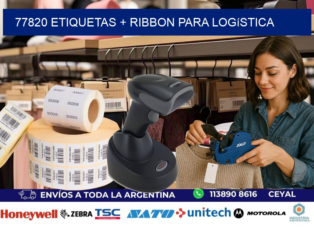 77820 etiquetas + ribbon para logística