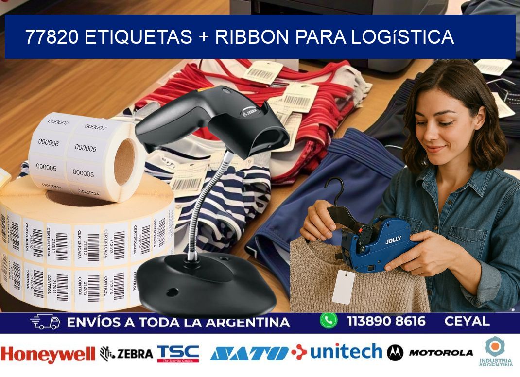 77820 etiquetas + ribbon para logística