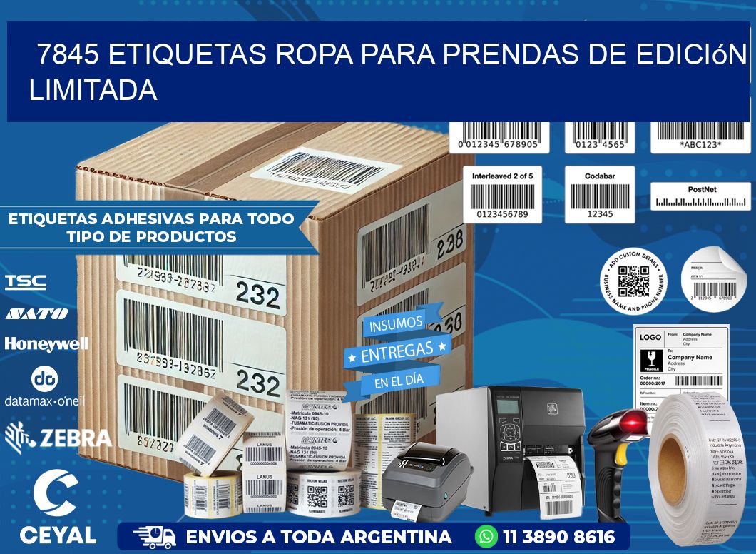 7845 Etiquetas ropa para prendas de edición limitada