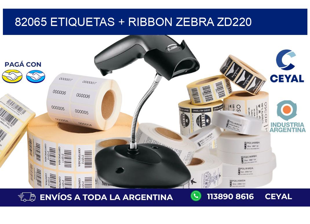 82065 etiquetas + ribbon zebra zd220