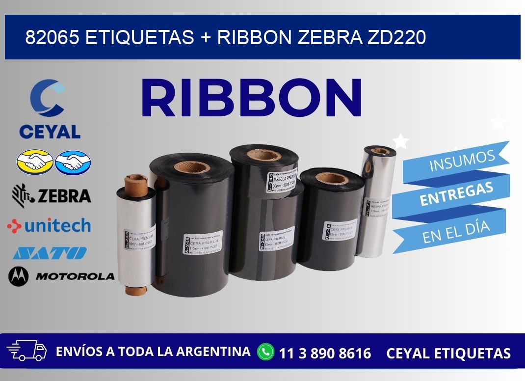 82065 etiquetas + ribbon zebra zd220