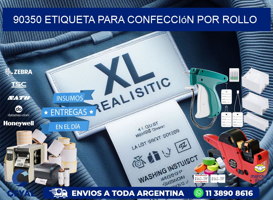 90350 etiqueta para confección por rollo