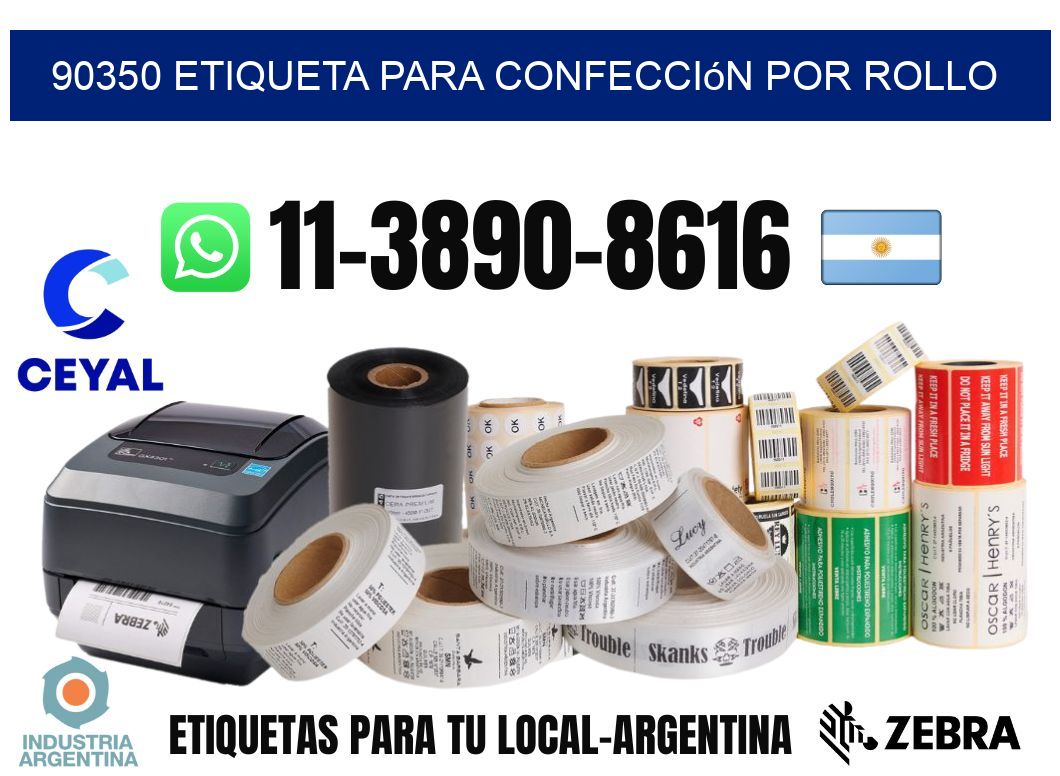 90350 etiqueta para confección por rollo