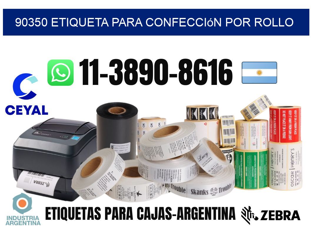 90350 etiqueta para confección por rollo