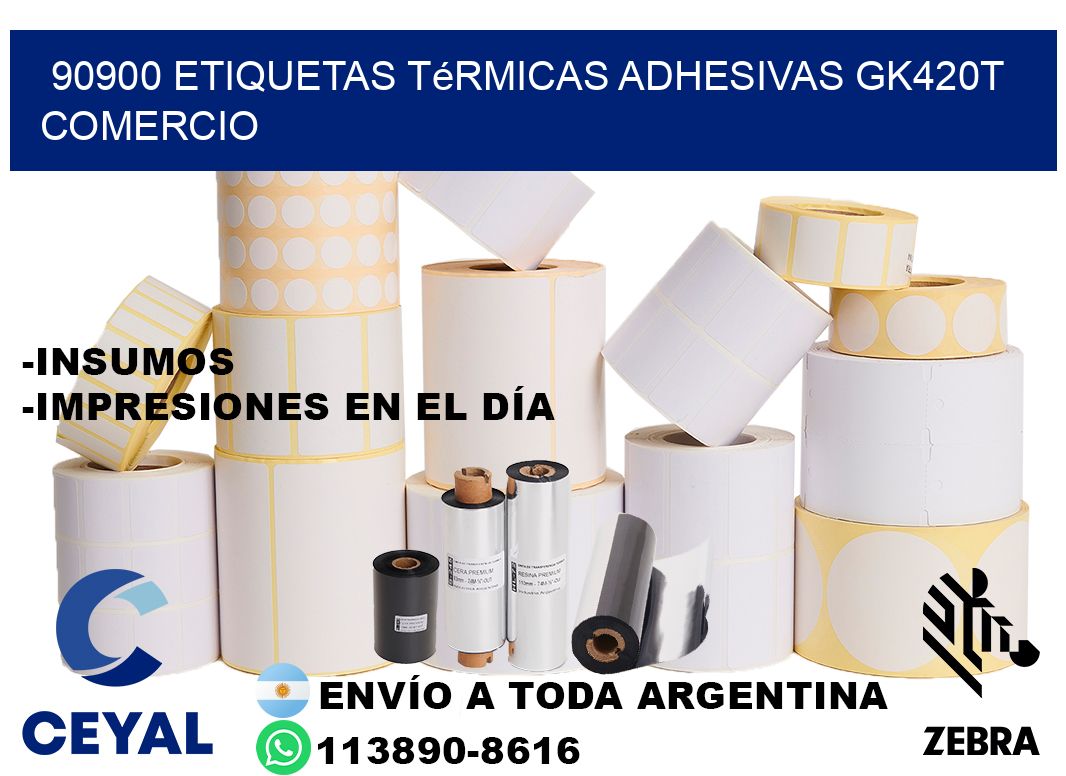 90900 etiquetas térmicas adhesivas gk420t comercio