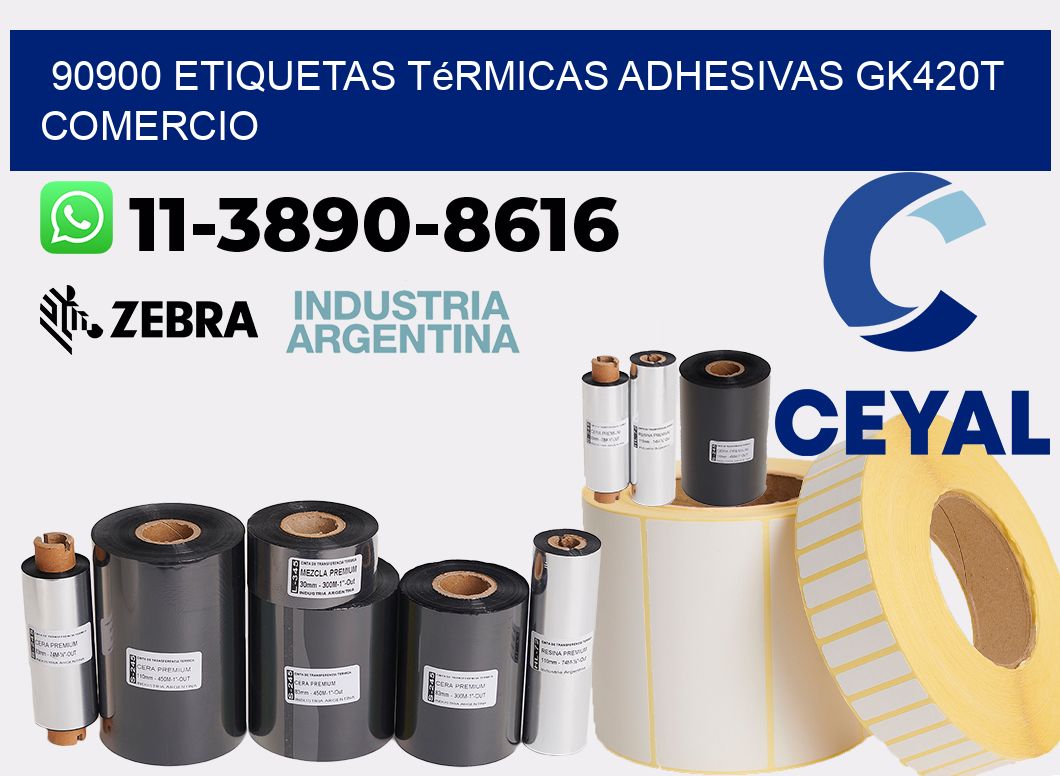 90900 etiquetas térmicas adhesivas gk420t comercio