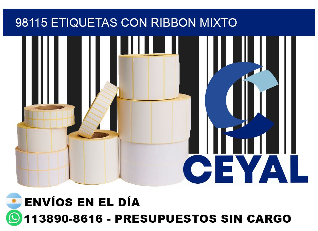 98115 etiquetas con ribbon mixto