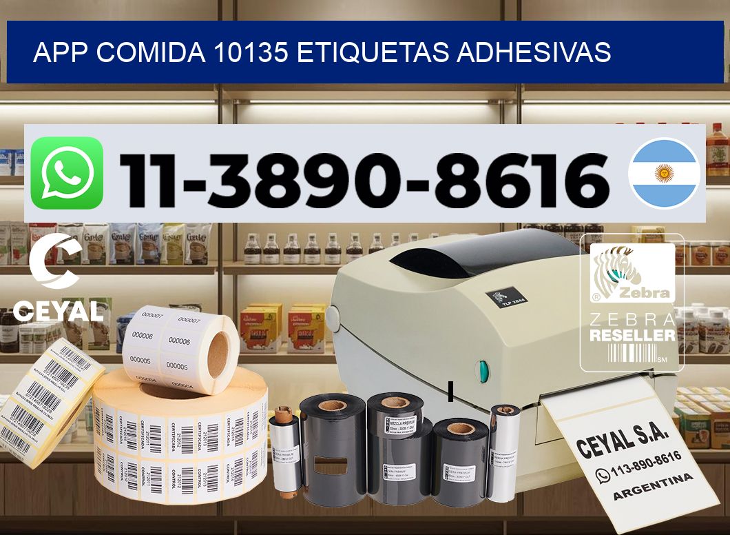 App comida 10135 etiquetas adhesivas