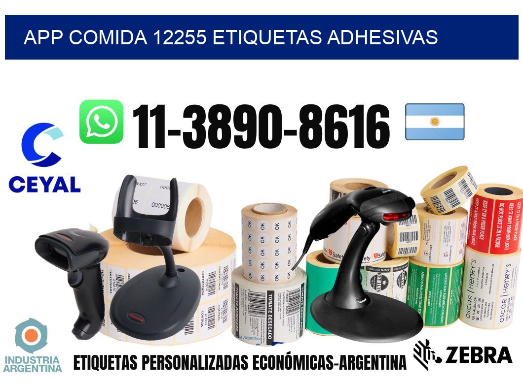 App comida 12255 etiquetas adhesivas