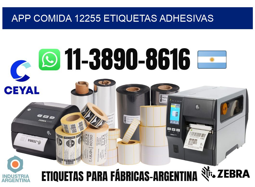 App comida 12255 etiquetas adhesivas