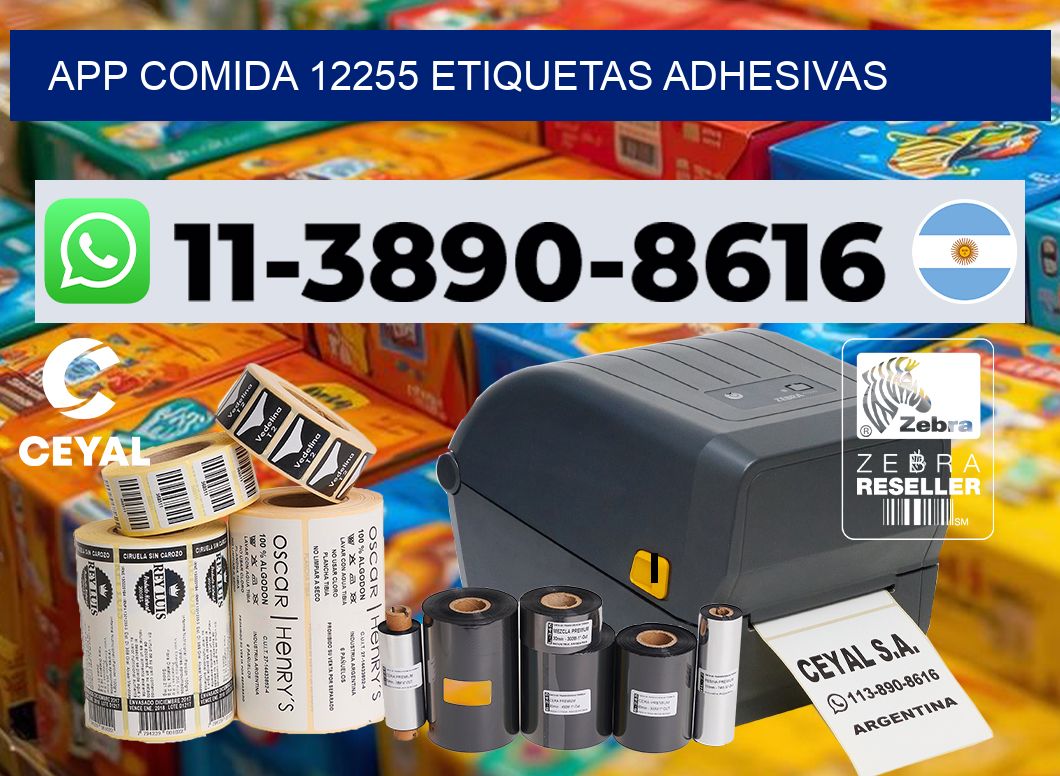 App comida 12255 etiquetas adhesivas