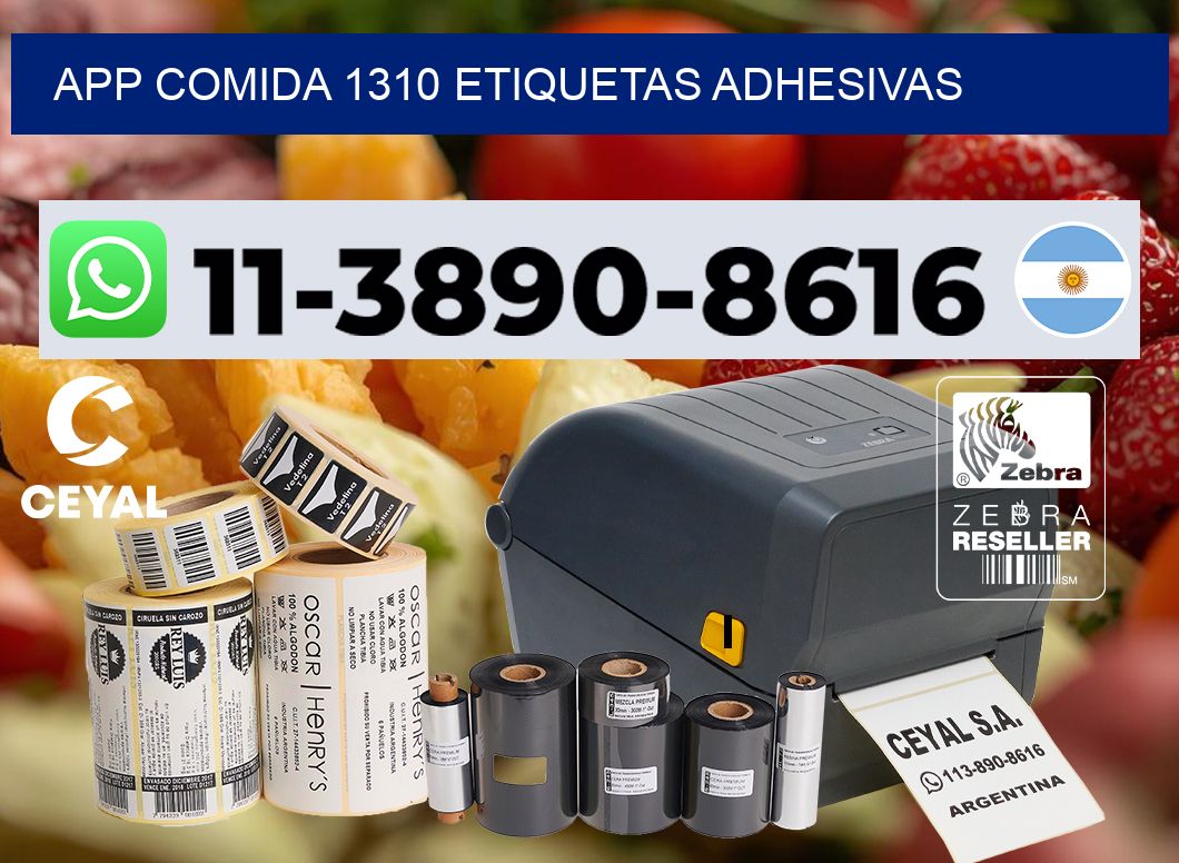 App comida 1310 etiquetas adhesivas