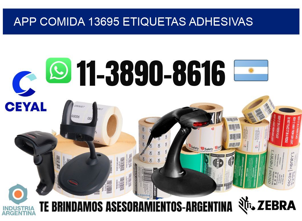App comida 13695 etiquetas adhesivas