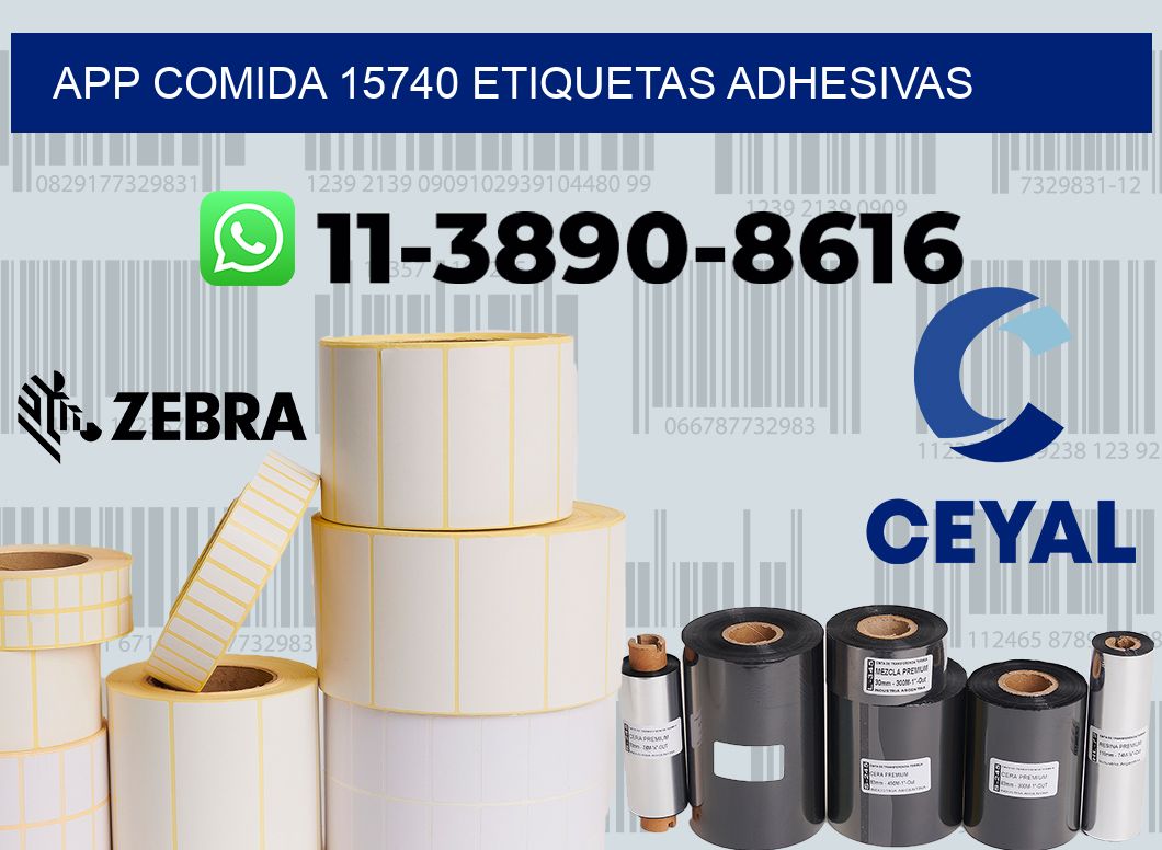 App comida 15740 etiquetas adhesivas