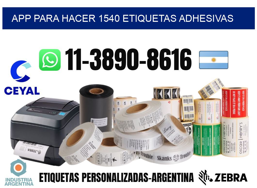 App para hacer 1540 etiquetas adhesivas