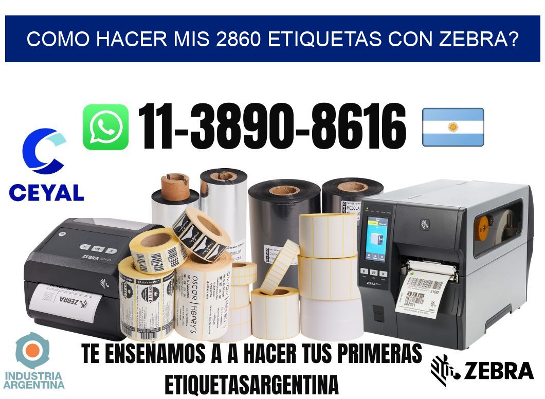 como hacer mis 2860 etiquetas con zebra?