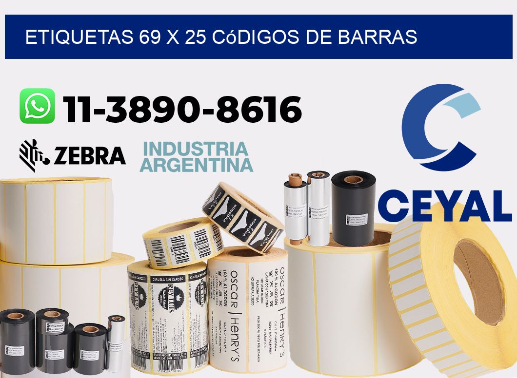 etiquetas 69 x 25 códigos de barras