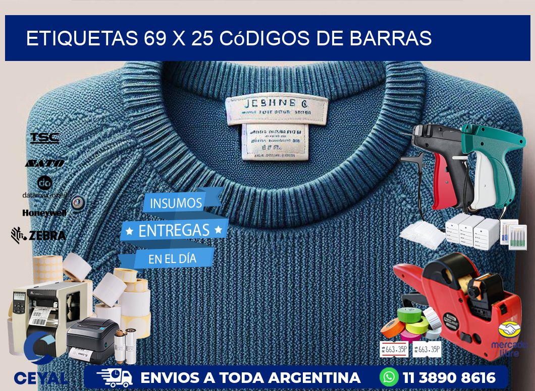 etiquetas 69 x 25 códigos de barras