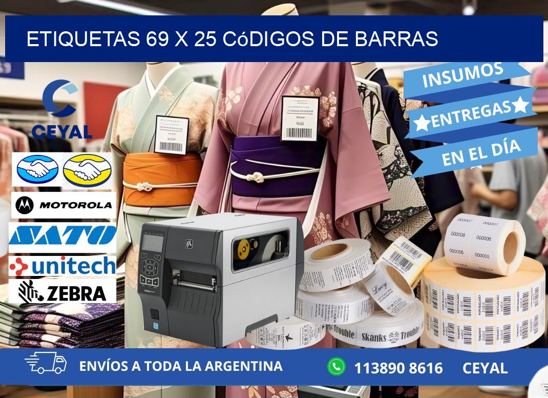 etiquetas 69 x 25 códigos de barras