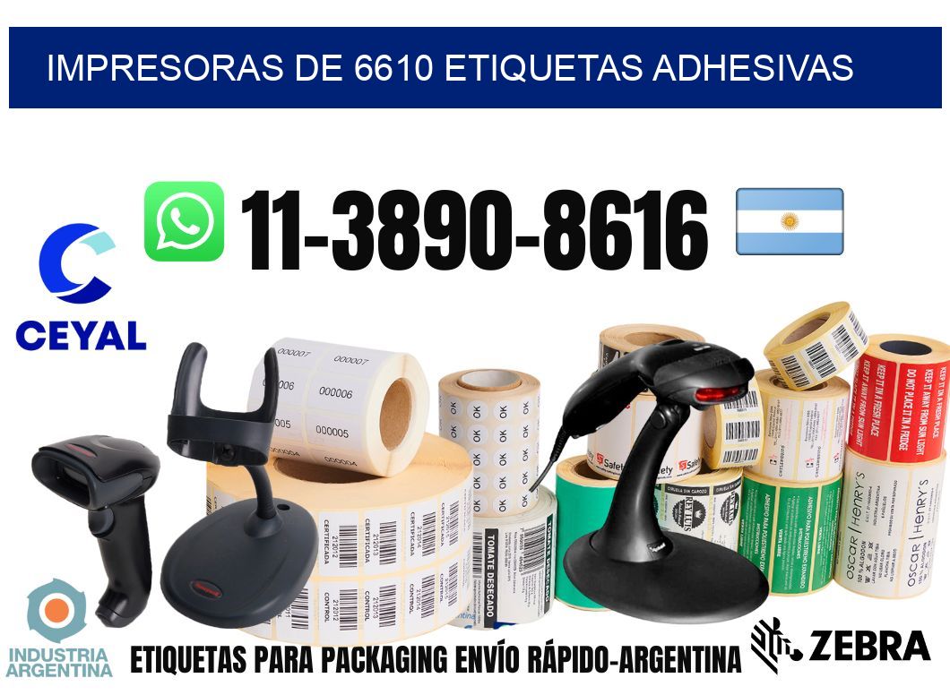 impresoras de 6610 etiquetas adhesivas