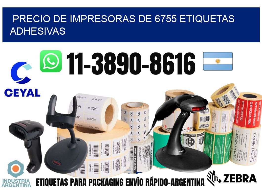 precio de impresoras de 6755 etiquetas adhesivas