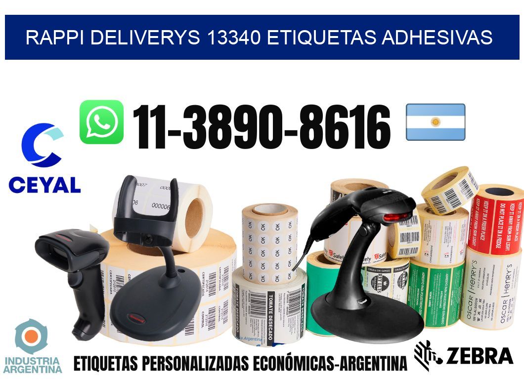 rappi deliverys 13340 etiquetas adhesivas