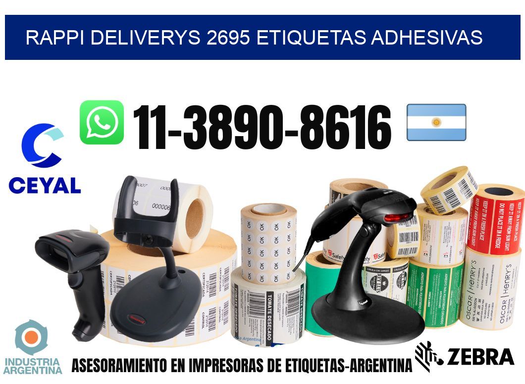rappi deliverys 2695 etiquetas adhesivas